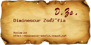 Diminescur Zsófia névjegykártya