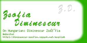 zsofia diminescur business card